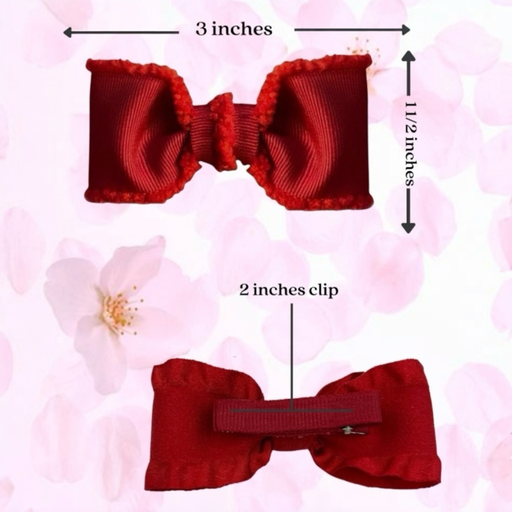 Elegant Red Hair Bows for Kids - Picture 8 of 8